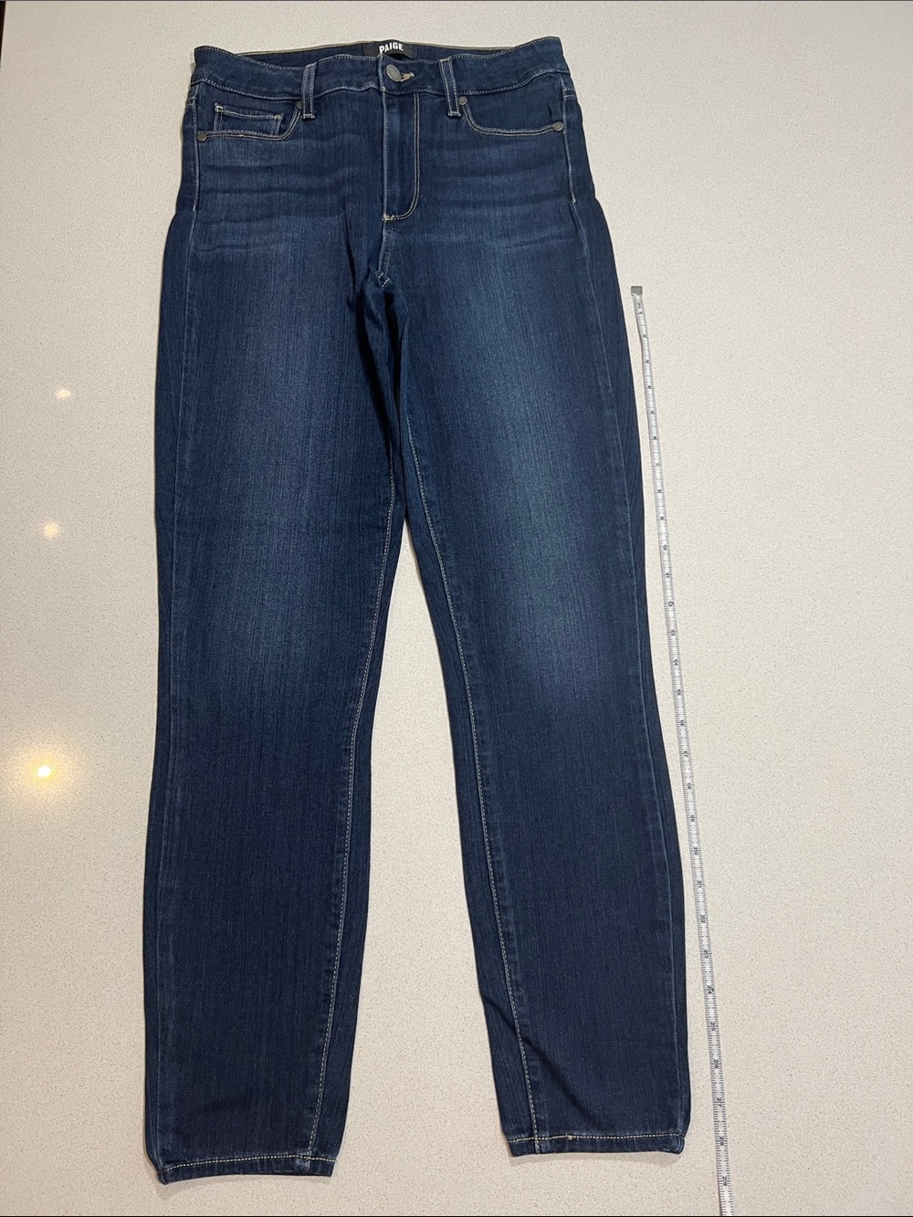 Paige Hoxton Ankle Denim Jean Dark Wash Size 29 Inseam 28” Rise 10.5” Like New